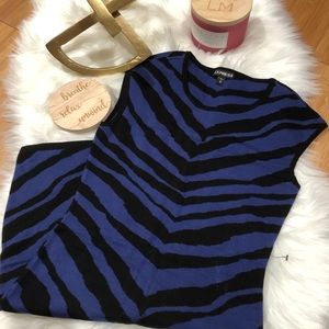 Express Zebra dress, sleeveless Blue dress. Casual
